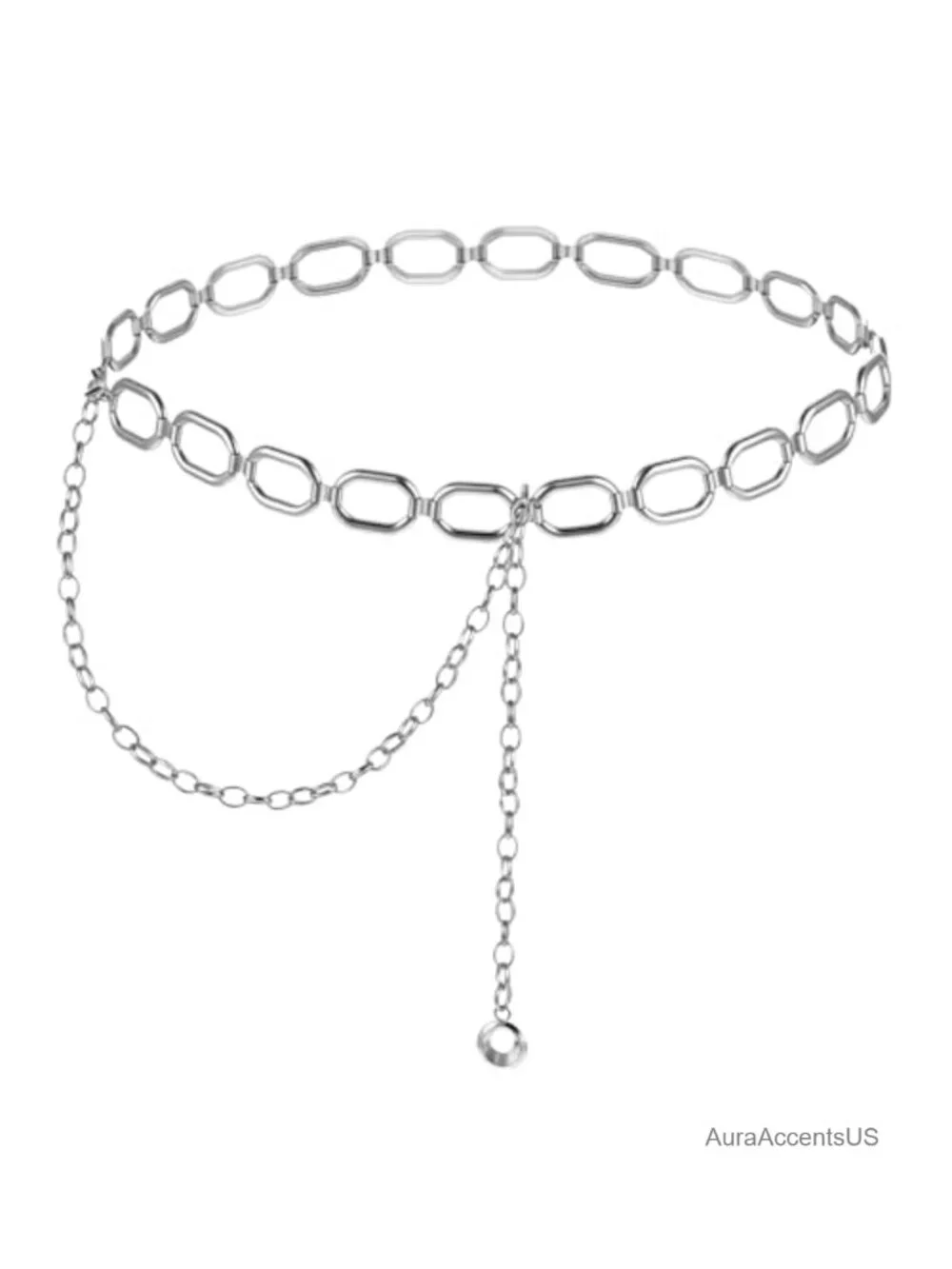 Women's Adjustable Waist Chain Belt Metal Belly Chain Western Style Accessory